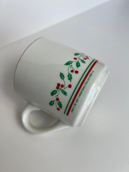 Vintage Arbys Christmas Cup Holly and Berry Design