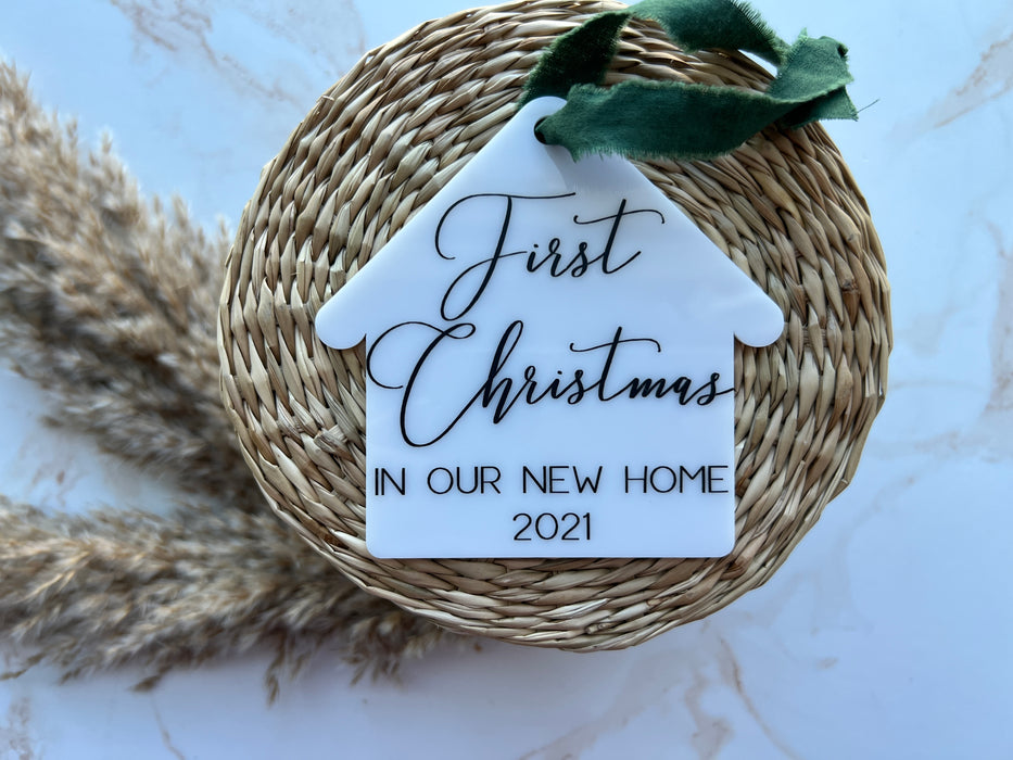 First Christmas In Our New Home White Acrylic Ornament
