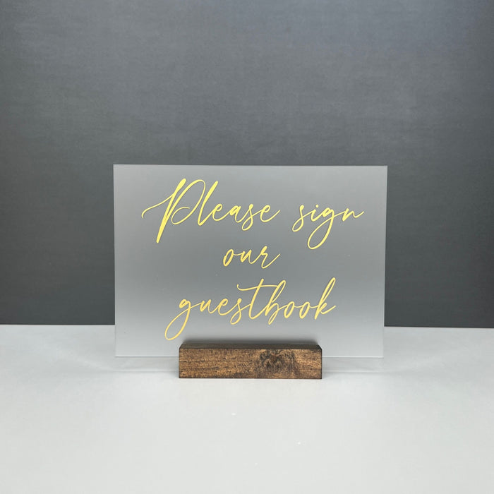 Acrylic Please Sign Our Guestbook Sign