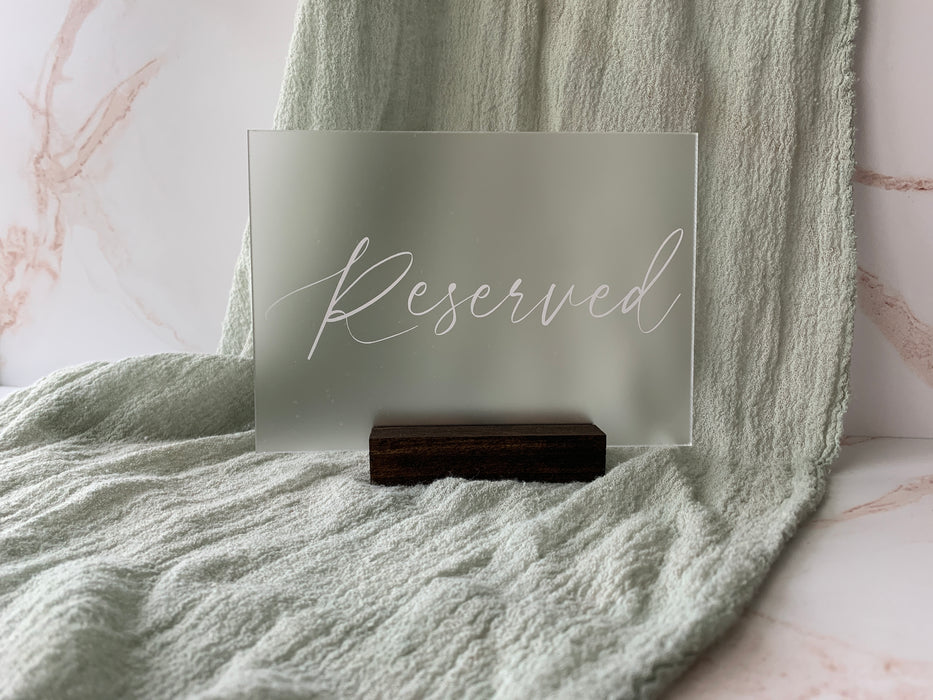Acrylic Reserved Sign