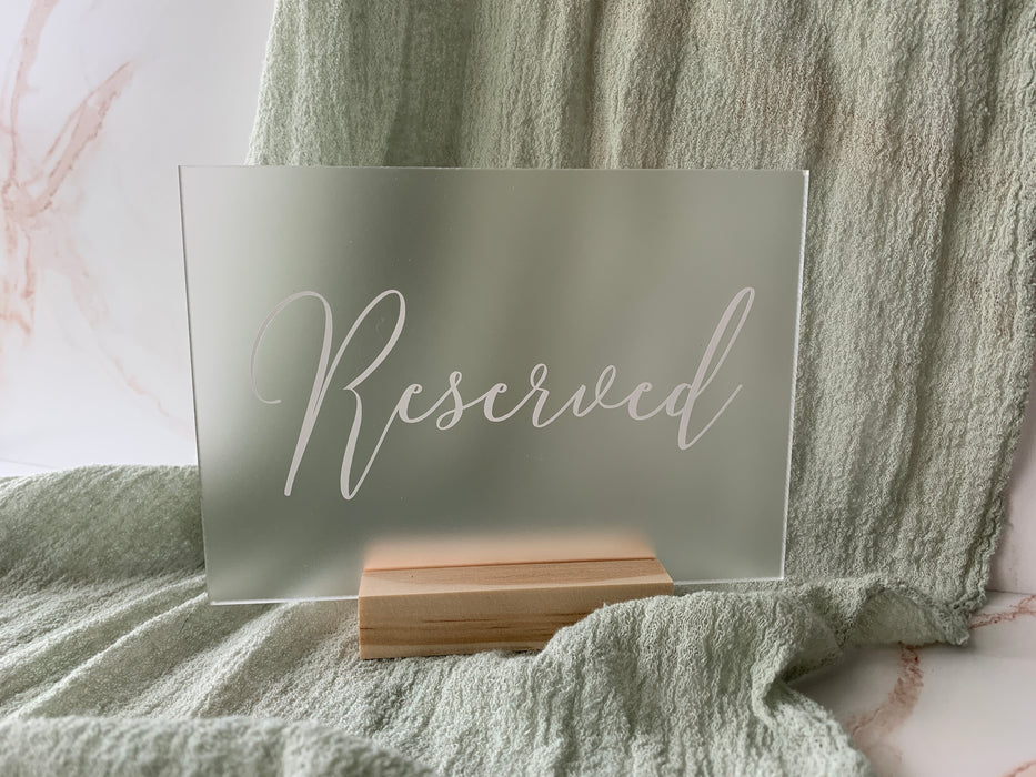 Acrylic Reserved Sign