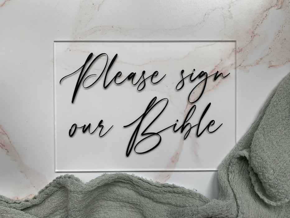 Please Sign Our Bible Guestbook Sign