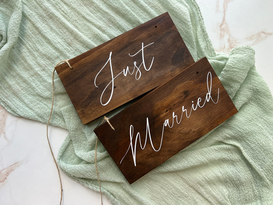 Mini Backpack Signs Just Married Backpack Sign For Mountain Wedding Decorations For Elopement Just Married Sign For Mountain Themed Wedding Decor