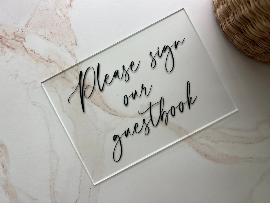 Acrylic Please Sign Our Guestbook Sign